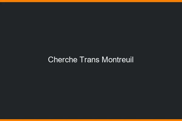 Cherche trans Montreuil