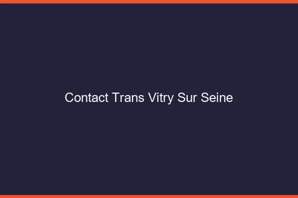 Contact trans Vitry-sur-Seine