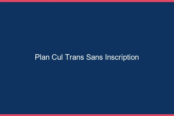 Plan cul trans sans inscription