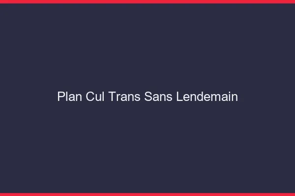 Plan cul trans sans lendemain
