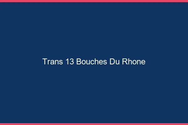Trans 13 bouches-du-rhône