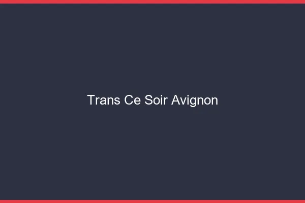 Trans ce soir Avignon