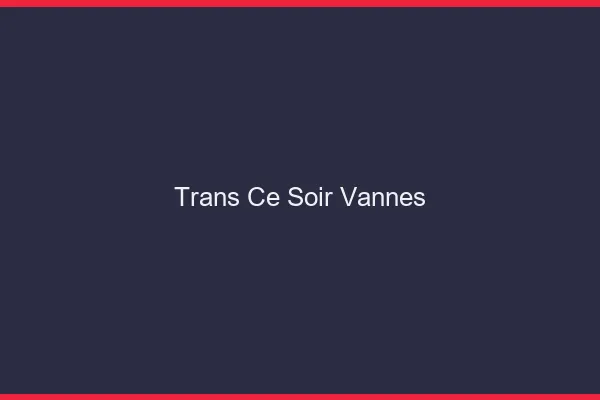 Trans ce soir Vannes